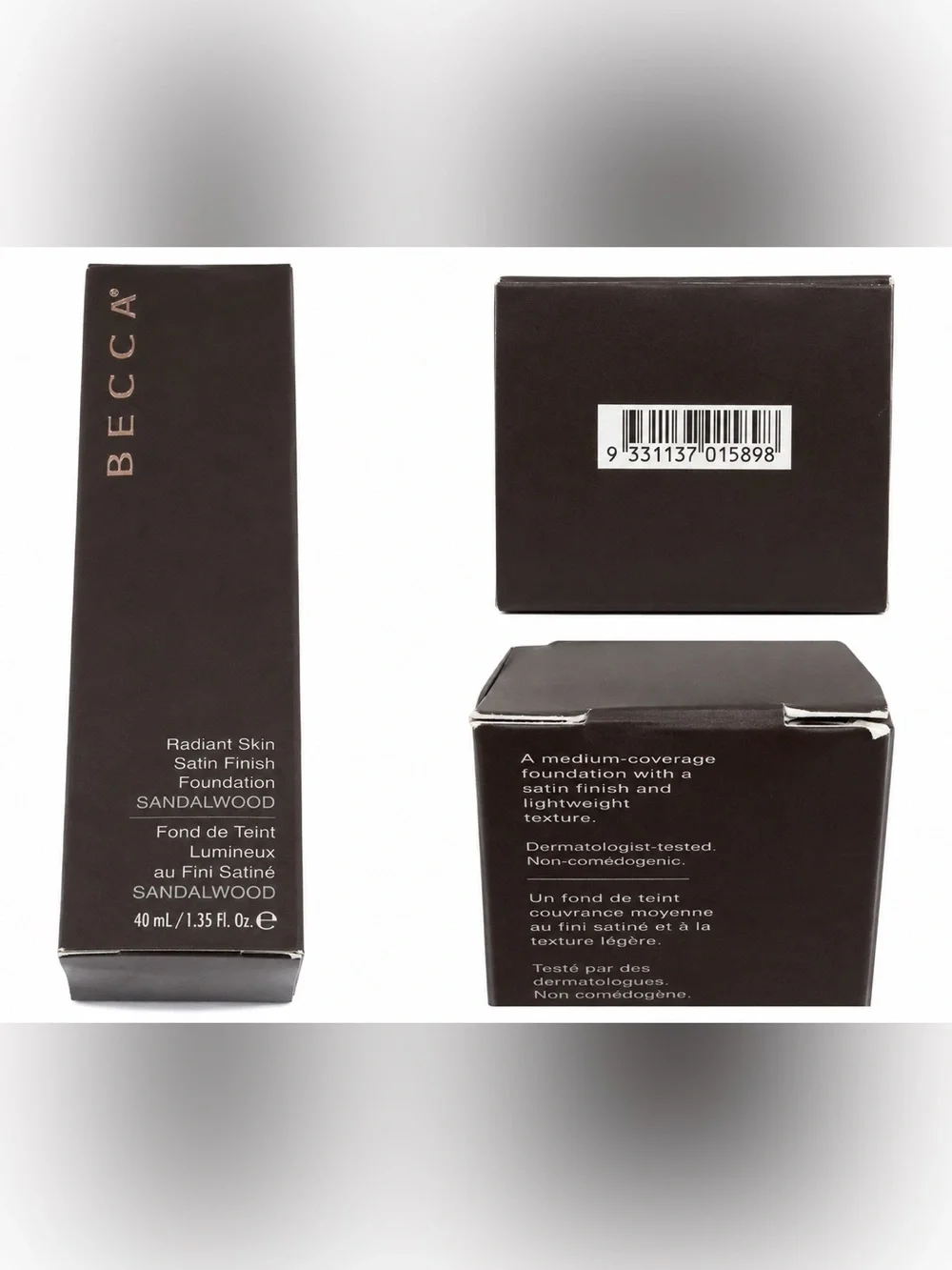 BECCA Radiant Skin Satin Finish Foundation Sandalwood 1.35 oz NEW